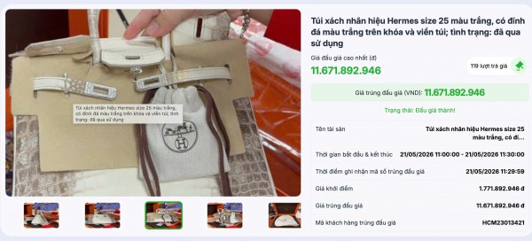 Đấu giá thành 2 túi HERMES của bà Trương Mỹ Lan Đấu giá thành 2 túi HERMES của bà Trương Mỹ Lan