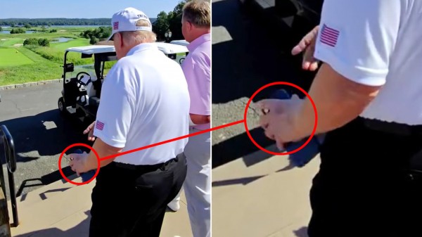 Dấu vết lạ trên mu bàn tay của Tổng thống Trump Dấu vết lạ trên mu bàn tay của Tổng thống Trump