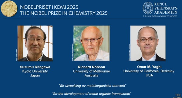Nobel Hóa học 2025 vinh danh công trình phát triển khung kim loại hữu cơ Nobel Hóa học 2025 vinh danh công trình phát triển khung kim loại hữu cơ