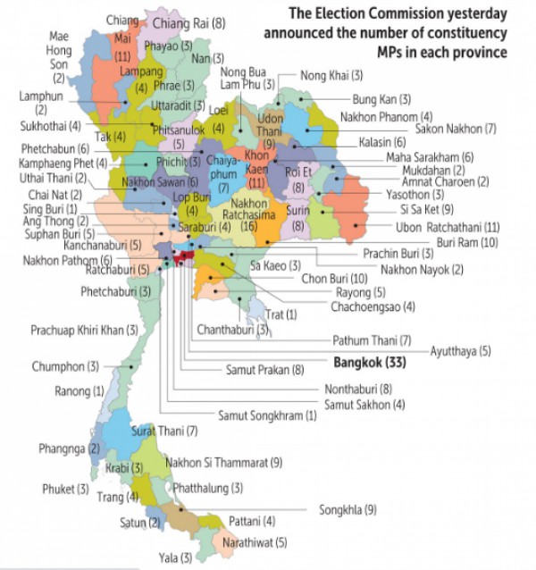 Thái Lan phân bổ ghế theo khu vực bầu cử trong cuộc tổng tuyển cử 2023