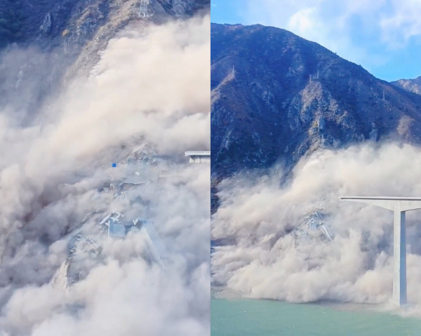 Trung Quốc: Cầu vượt cao tốc mới khánh thành sập do lở đất Trung Quốc: Cầu vượt cao tốc mới khánh thành sập do lở đất