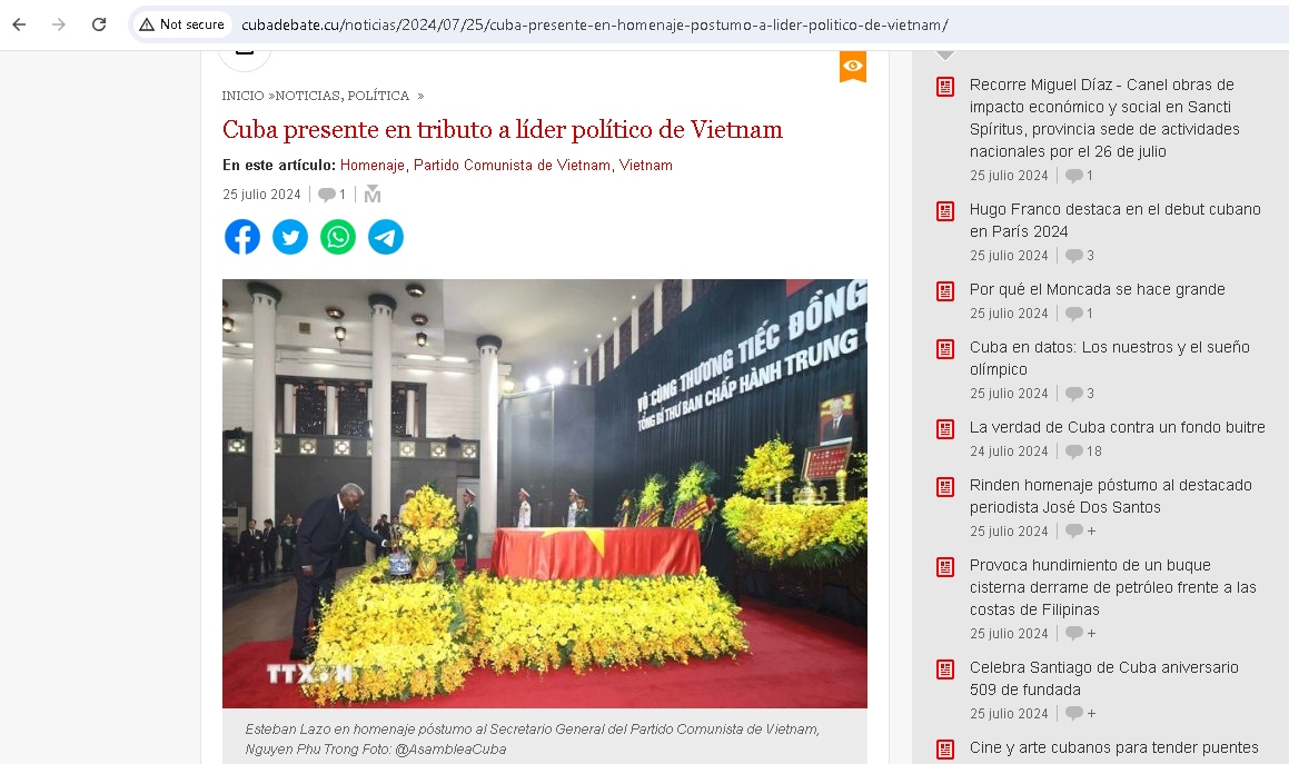 Truyền thông quốc tế: "Lời tri ân" của bạn bè thế giới gửi tới Tổng Bí thư Nguyễn Phú Trọng