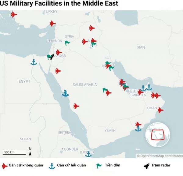 Điểm danh lực lượng Mỹ tại Trung Đông Điểm danh lực lượng Mỹ tại Trung Đông