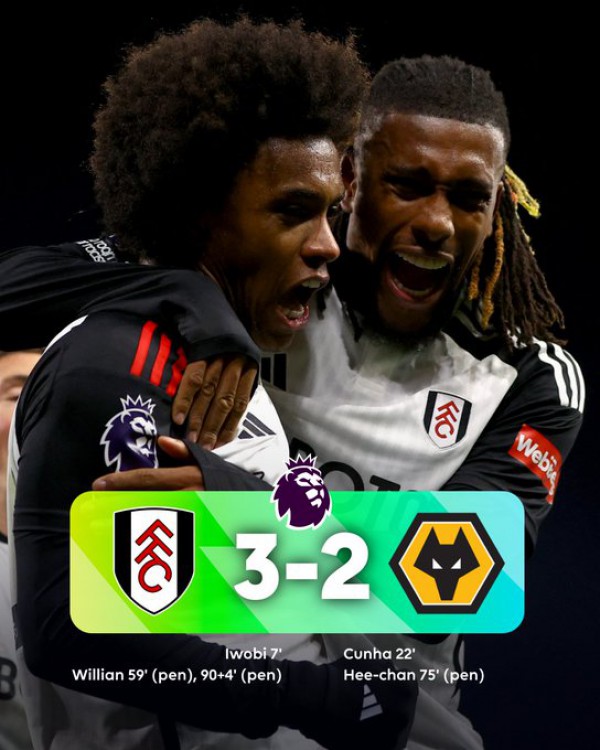 Fulham giành chiến thắng kịch tính trước Wolverhampton