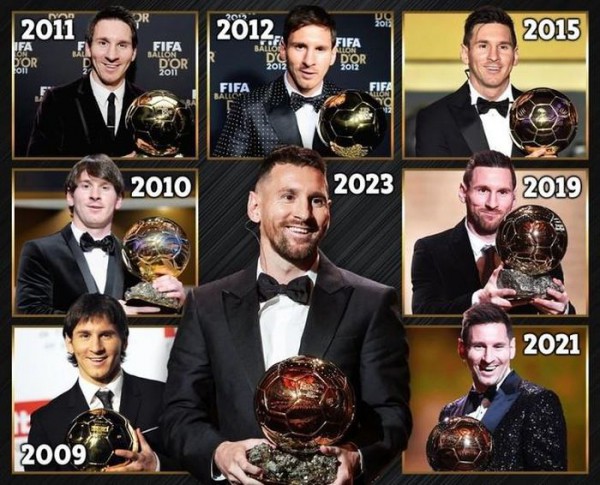 Messi lần thứ 8 giành Quả bóng vàng