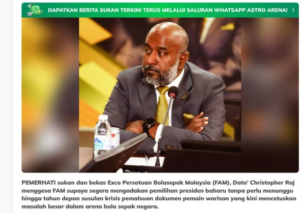 ‘Bóng đá Malaysia phải có chủ tịch mới, lập Ủy ban đặc biệt để trả lời FIFA’