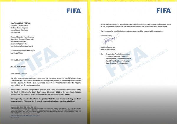 FIFA nối gót CAS, công bố lệnh tạm gỡ án phạt 7 cầu thủ nhập tịch 'lậu' Malaysia: Việt Nam lo lắng