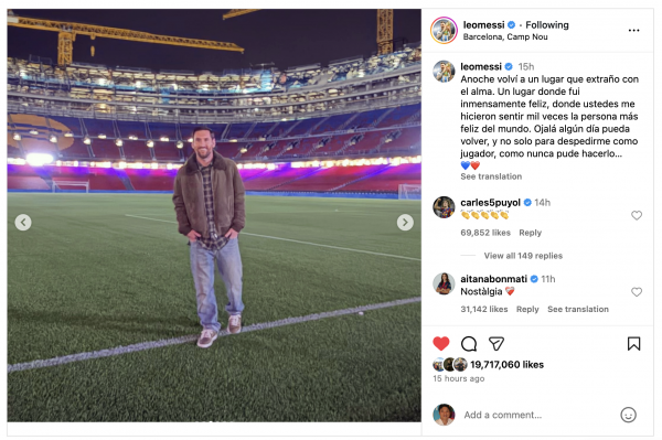 Messi bất ngờ đến thăm sân Nou Camp, CĐV Barcelona khấp khởi cho ngày trở về Messi bất ngờ đến thăm sân Nou Camp, CĐV Barcelona khấp khởi cho ngày trở về