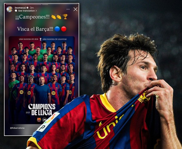 Messi chúc mừng Barcelona sớm vô địch La Liga, Yamal chính thức vượt mặt Ronaldo