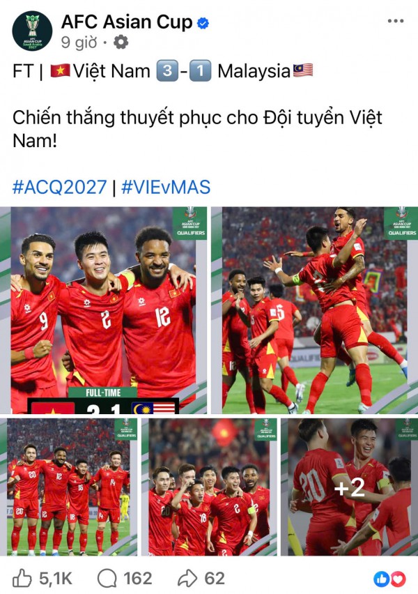 FIFA dí dỏm nhắc tên Hên Son Mạnh, AFC khen ngợi đội tuyển Việt Nam thắng hoàn hảo Malaysia FIFA dí dỏm nhắc tên Hên Son Mạnh, AFC khen ngợi đội tuyển Việt Nam thắng hoàn hảo Malaysia