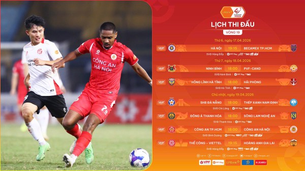 Lịch thi đấu sớm nhất vòng 19 V-League: Becamex TP.HCM vẫn nguy cơ xuống hạng, khó thắng Hà Nội