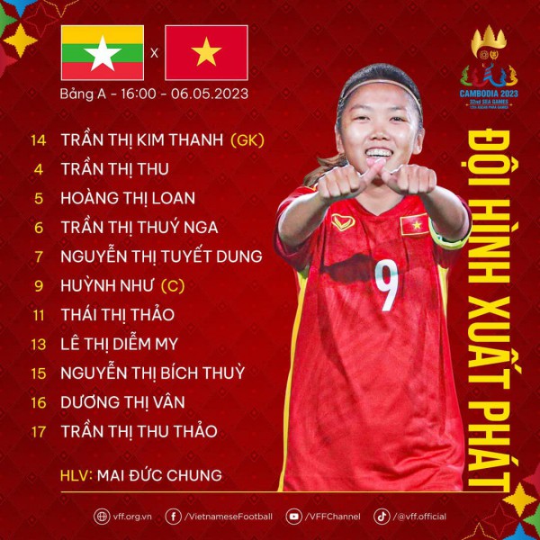 SEA Games 32 – ĐT nữ Việt Nam 3-1 ĐT nữ Myanmar: Chiến thắng quả cảm!