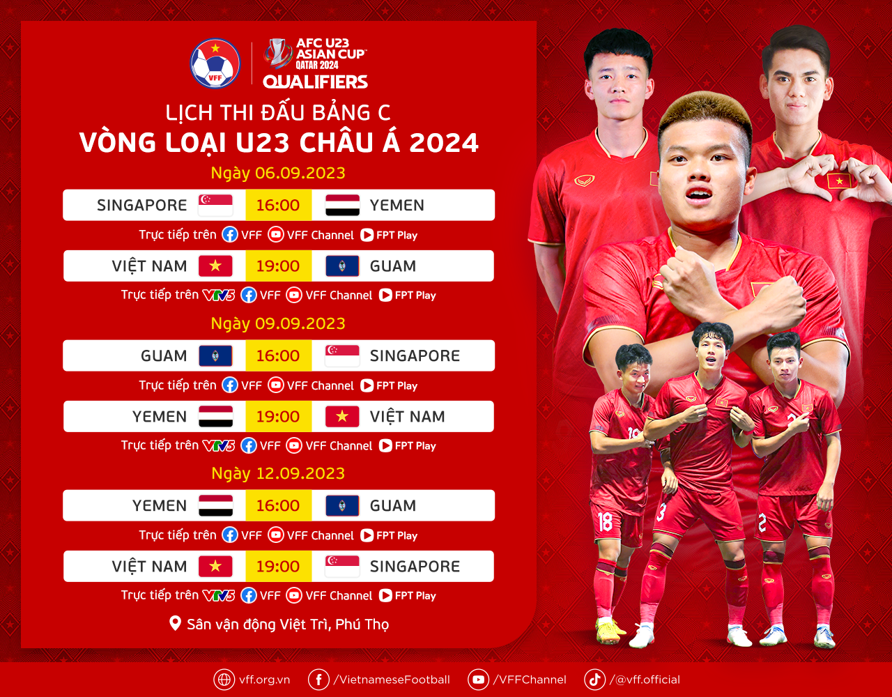 Thắng U23 Guam 6-0, U23 Việt Nam khởi đầu suôn sẻ tại Vòng loại châu Á Thắng U23 Guam 6-0, U23 Việt Nam khởi đầu suôn sẻ tại Vòng loại châu Á