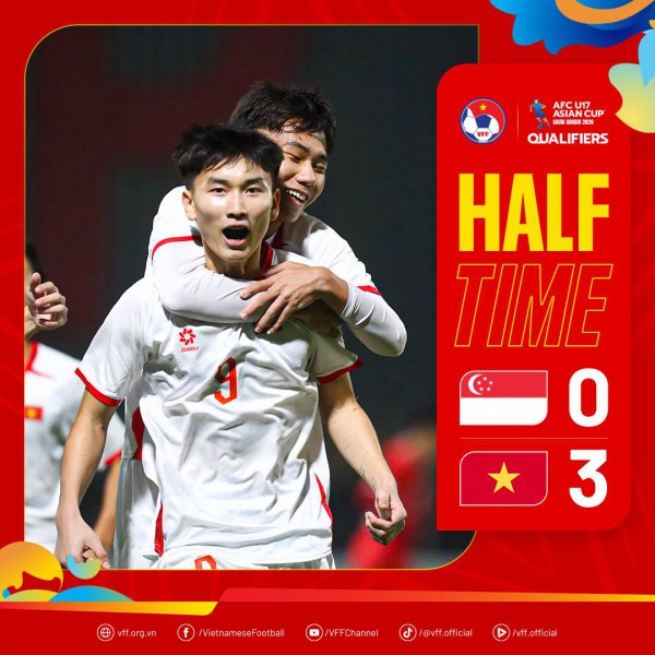 Thắng đậm Singapore, U.17 Việt Nam ra quân ấn tượng tại vòng loại châu Á Thắng đậm Singapore, U.17 Việt Nam ra quân ấn tượng tại vòng loại châu Á