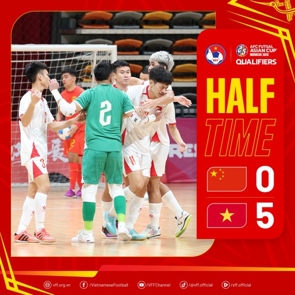 Thắng đậm Trung Quốc, đội tuyển Việt Nam xây chắc ngôi đầu giải futsal châu Á: Chủ nhà bị loại Thắng đậm Trung Quốc, đội tuyển Việt Nam xây chắc ngôi đầu giải futsal châu Á: Chủ nhà bị loại