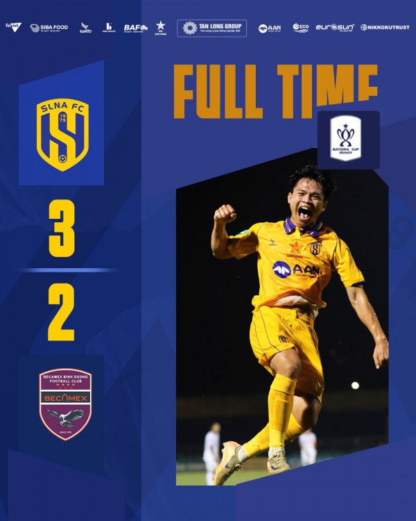 Thắng 'nghẹt thở' đội Bình Dương, SLNA thẳng tiến chung kết Cúp quốc gia Thắng 'nghẹt thở' đội Bình Dương, SLNA thẳng tiến chung kết Cúp quốc gia