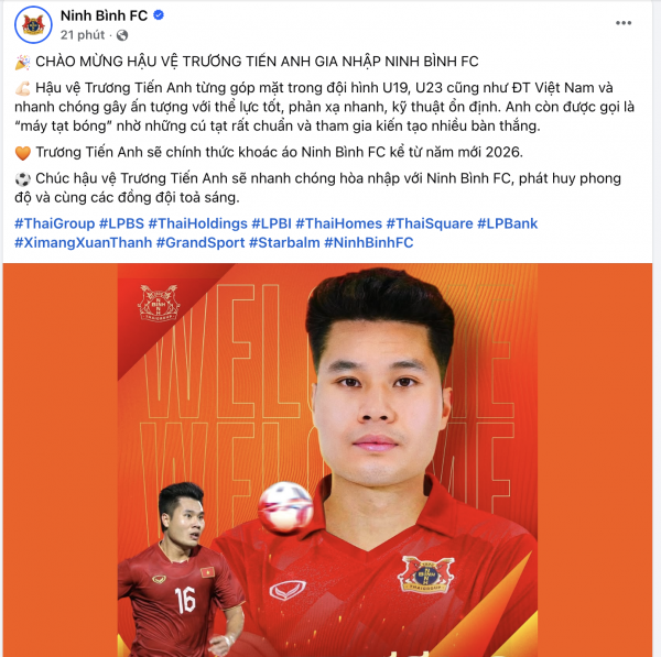 Thể Công Viettel tạo điều kiện cho Tiến Anh gia nhập 'dải ngân hà' Ninh Bình Thể Công Viettel tạo điều kiện cho Tiến Anh gia nhập 'dải ngân hà' Ninh Bình