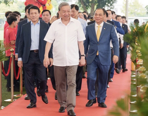 Tổng Bí thư Tô Lâm dự lễ khởi công xây dựng sân vận động PVF 60.000 chỗ ngồi