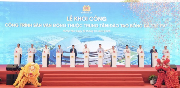 Tổng Bí thư Tô Lâm dự lễ khởi công xây dựng sân vận động PVF 60.000 chỗ ngồi