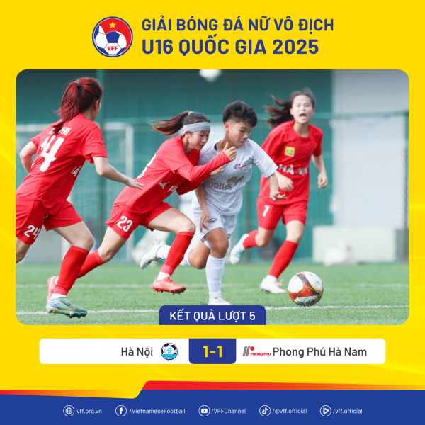 U.16 Hà Nội vô địch lượt đi giải vô địch U.16 nữ quốc gia 2025 U.16 Hà Nội vô địch lượt đi giải vô địch U.16 nữ quốc gia 2025