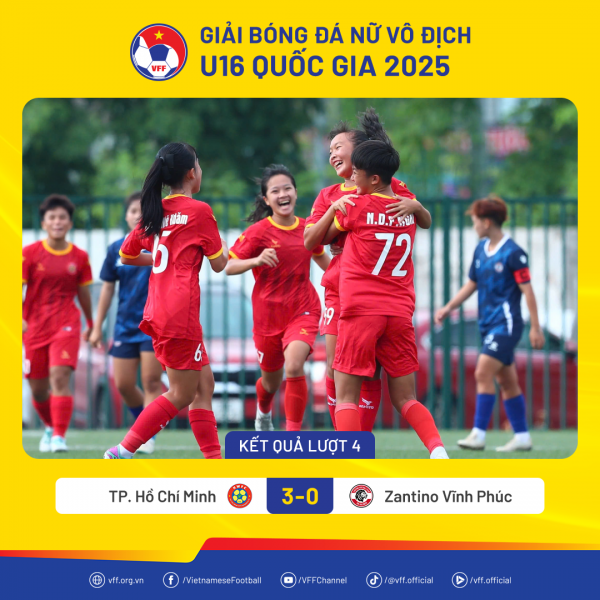U.16 TP.HCM thắng đậm, quyết liệt bám đuổi tốp đầu giải U.16 nữ quốc gia U.16 TP.HCM thắng đậm, quyết liệt bám đuổi tốp đầu giải U.16 nữ quốc gia
