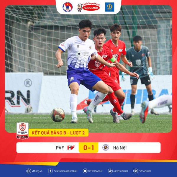 U.19 PVF thua Hà Nội ở phút bù giờ U.19 PVF thua Hà Nội ở phút bù giờ