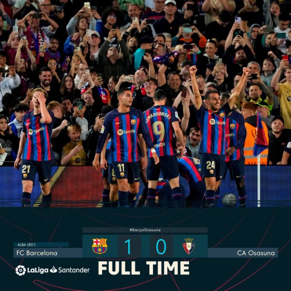 Vòng 33 La Liga – Thắng Osasuna, Barcelona tiến sát chức vô địch