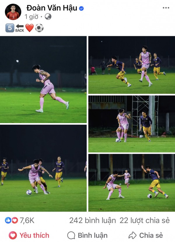 Đoàn Văn Hậu gây thích thú khi đăng ảnh chạm trán Đỗ Hoàng Hên: Lượng tương tác khủng Đoàn Văn Hậu gây thích thú khi đăng ảnh chạm trán Đỗ Hoàng Hên: Lượng tương tác khủng