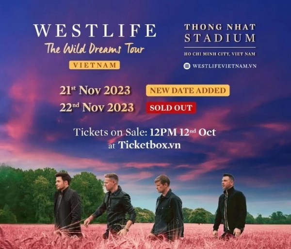 Khán giả có thêm cơ hội mua vé xem Westlife tại Việt Nam