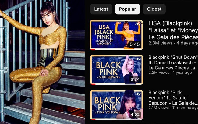 Video của LISA (BLACKPINK) được xem nhiều nhất trên YouTube "France TV"
