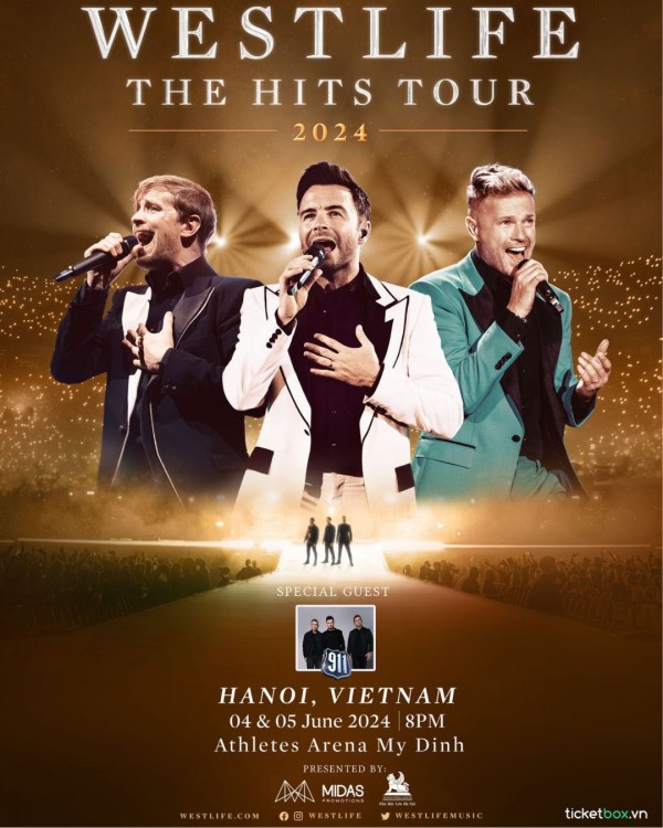 Westlife thông báo trở lại Việt Nam với 2 đêm diễn tại Hà Nội