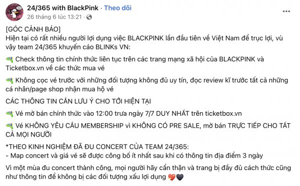 Vé concert BLACKPINK được rao bán lên đến 25 triệu, thị trường hỗn loạn, rủi ro lừa đảo