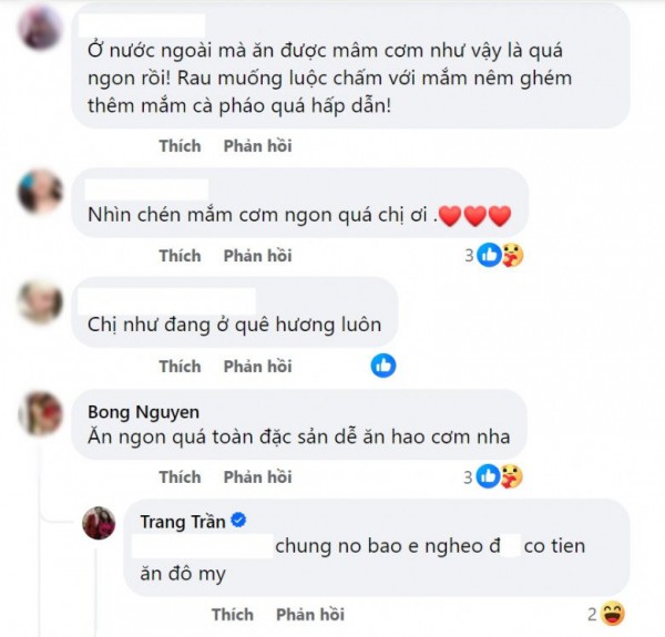 Trang Trần khoe món ăn dân dã, hài hước nói: "Gia cảnh nghèo khó không có tiền mua đồ Tây ăn"