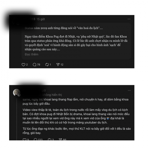 Khoai Lang Thang, Khoa Pug lên tiếng khi bị kéo vào ồn ào 'dìm đồng nghiệp'