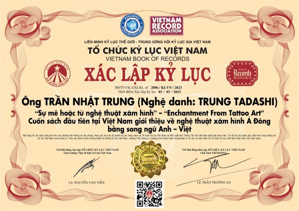 Nghệ sĩ Trung Tadashi nhận Bằng xác lập kỷ lục của Tổ chức Kỷ lục Việt Nam