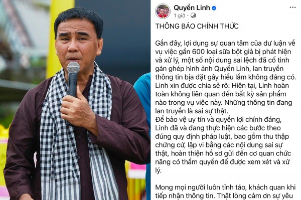 Quyền Linh chính thức lên tiếng về vụ quảng cáo sữa