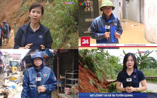 Tinh thần dấn thân, lăn xả của đội ngũ làm báo VTV trong bão lũ