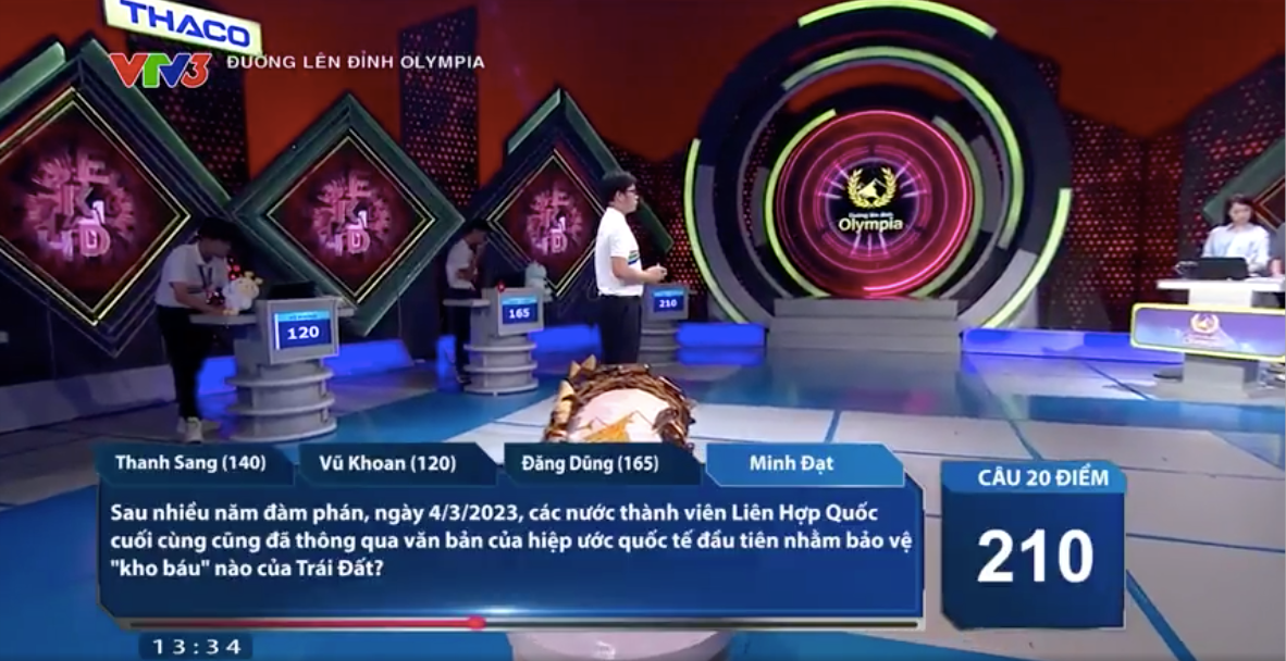 Đường lên đỉnh Olympia 23: Không có điểm ở Khởi động, nam sinh Đà Nẵng có cú lội ngược dòng ngoạn mục giành nguyệt...