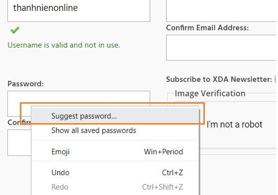 Cách dùng Chrome để tạo mật khẩu bảo mật tự động